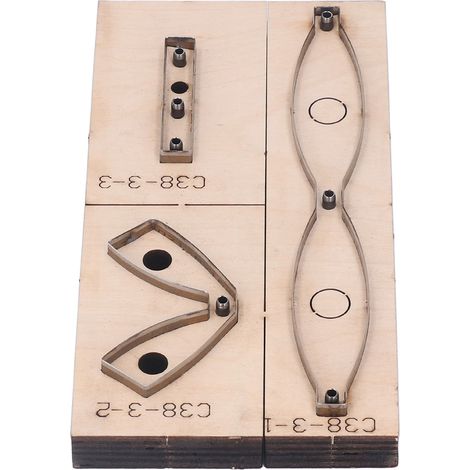 Matrice de Découpe en Métal pour Cuir, 3 Motifs Réutilisables Haute Résistance, Base en Bois pour Projets DIY (1/5)