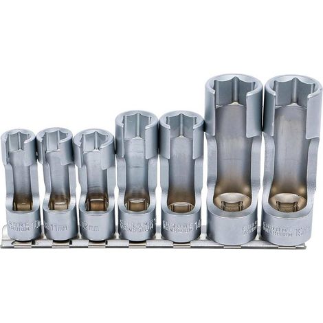 Jeu de Douilles Spéciales Fendues 7 pcs 10-19 mm - 3/8, Résistantes et Précises, Acier, Zones Difficiles - D-Work (1/5)