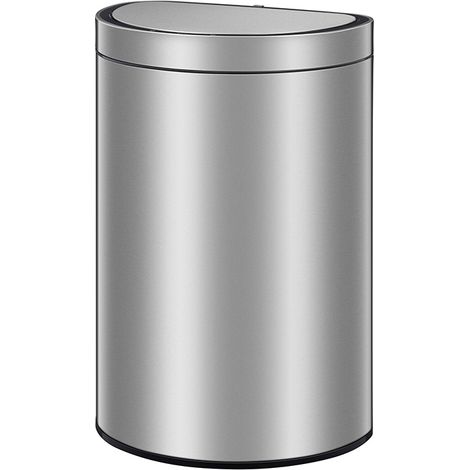 EKO - Poubelle à capteur Mirage demi-ronde 47 litres - Stainless steel   - inox mat (1/5)