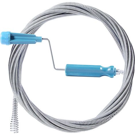 Furet deboucheur canalisation professionnel, 5 mètres x 6mm Spirale deboucheur wc avec manivelle, Sonde de debouchage, Pratique et Efficace Deboucheur pour WC Evier Canalisation (1/5)