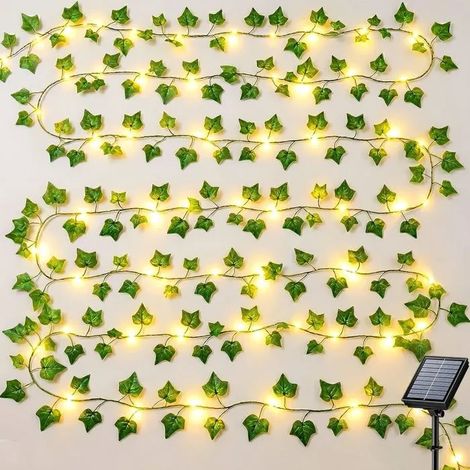 Solar Fairy Lights, 10 m 100 LED Artificial Ivy Garland Light, 8 Modes Waterproof Faux Ivy Leaves for Garden, Balcony, Wall, Table (1/5)