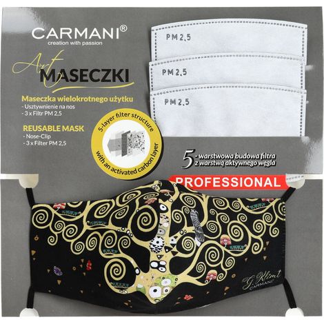Mascarilla protectora con filtro - G. Klimt. El árbol de la vida (carmani)