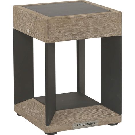 Lampe solaire extérieure centre de table Tekalu en Aluminium Noir et Duratek
