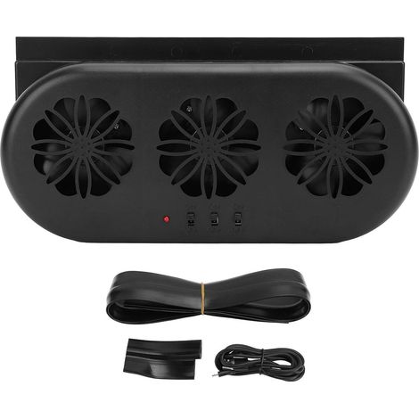 Solar-powered car exhaust fan with 3 air outlets and a USB port, ideal for camping and motorhomes (1/5)