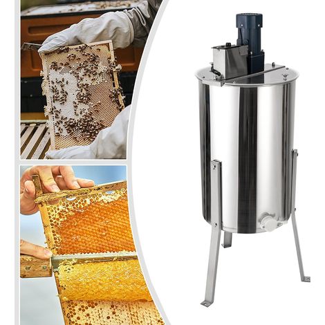 centrifugeuse à miel électrique, acier ino acciaio, plage de vitesse 0-370 tr / min, 140 W, extracteur de miel électrique, taille 26x45cm, pour ménage, base agricole