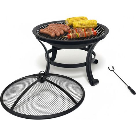 Brasero avec pare-étincelles et grille