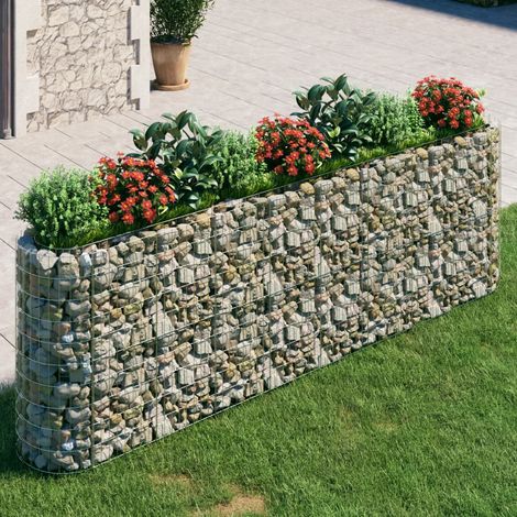 vidaXL Hochbeet aus Gabionen verzinkter Stahl 330x50x100 cm