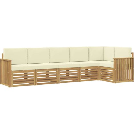 Outdoor Sofa Set 6 pcs White and Cream 306 x 128.5 x 73 cm vidaXL (1/5)