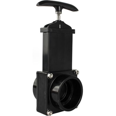 Vanne à guillotine pour vidange camping-car, diamètre 50 mm, anti-retour, noir, robuste et étanche pour eaux usées (1/4)