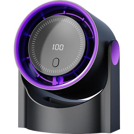 Ventilateur sans pale USB violet – silencieux, affichage numérique, portable (13 x 8,4 x 16 cm), design moderne et compact (1/5)