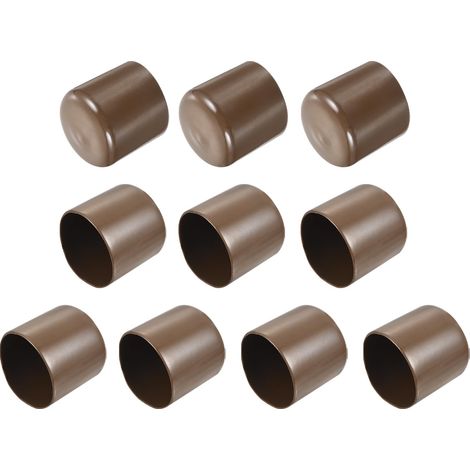 10pcs Embouts en Caoutchouc, 43 mm ID Vis Filetage Protecteur en PVC Embouts de Protection Flexible pour Tube Métallique, Câbles, Fils, Tige, Écrou et Cache Boulon, Brun (1/5)