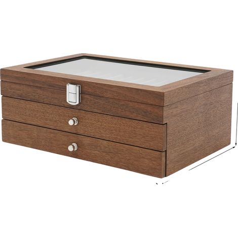 Caja para bolígrafos, 3 niveles, 34 compartimentos, marrón. (1/2)