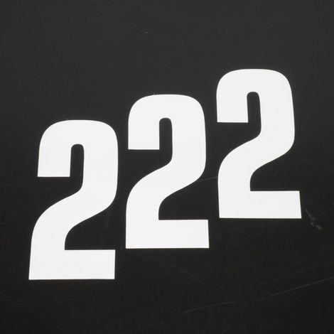 Aufkleber lot sticker rennnummer ziffer zwei 2 weiß 160x70mm für