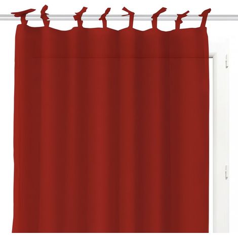 Soleil D Ocre – Voile à nouettes en coton 135x250 cm – Couleur rouge – Prêt à poser pour ambiance chaleureuse – Lavage en machine à froid (1/3)