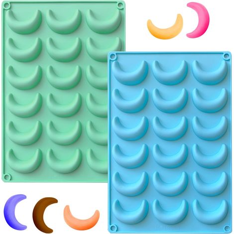 Moules à Gâteau en Silicone, Lot de 2 Moule à Pâtisserie pour Croissants, Antiadhésif Moule à Biscuits pour Chocolat Gâteau (1/5)