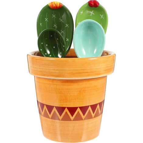 5 cuillères doseuses, céramique, forme cactus, pour cuisine (1/5)