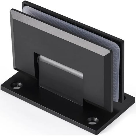 charnières de porte de douche en verre noir à 90 degrés，pince pour porte de douche sans cadre, pince en acier inoxydable pour vitrine,Adapté à pour porte de douche de 8 à 12 mm