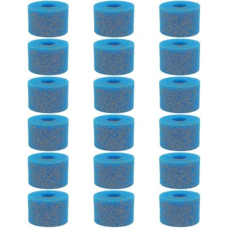 Lot de 18 cartouches filtrantes en mousse lavables et réutilisables pour spa Intex Pure Spa, type S1 (1/4)