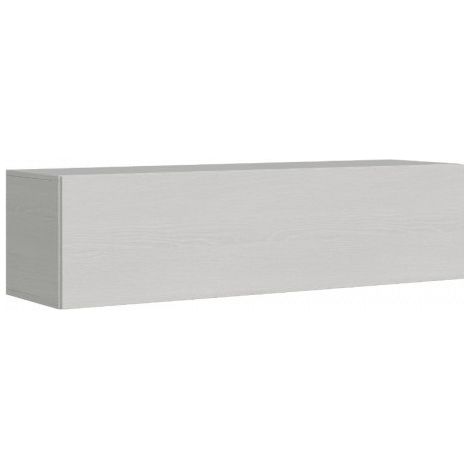Meuble TV suspendu porte battante frêne blanc Ela L 154cm