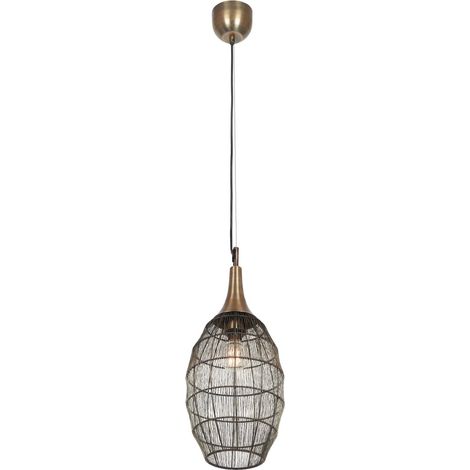 Lampada a sospensione industriale SORAYA patina Ø26 E27 Trio (1/5)