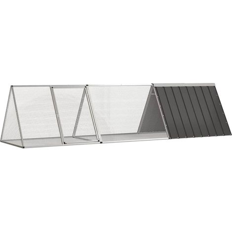 vidaXL Jaula para conejos antracita 302,5x80,5x71 cm acero galvanizado (1/5)