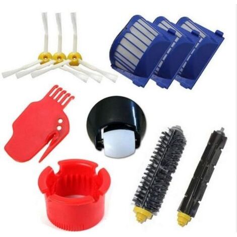 Kit De Irobot Roomba Aspirateur Robot Roue Avant+Filtre + Brosse Latérale Pour 600 536 551 552 528 564 595 610 620 630 650 655 660 (1/4)