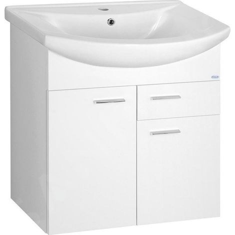 ZOJA Meuble sous-vasque 61,5x74x32cm, 2x porte, 1x tiroir, blanc (1/5)