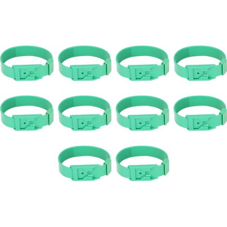 Lot 10 colliers chèvre bandes – 36 cm – vert – identification moutons – matériel agricole