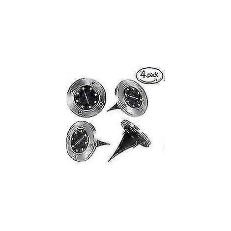 Lot de 4 lampadaires solaires à disques solaires (8 LED, blanc chaud) pour jardin. (1/5)