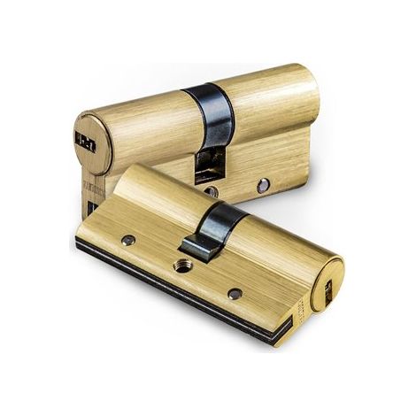 Cilindro de seguridad "R15" 35x35mm con sistema de 10 pistones fabricado en latón (incluye 5 llaves)