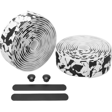 Ruban de guidon en gel antidérapant pour vélo de route, absorbe les chocs, noir et blanc. (1/5)