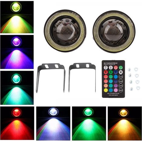 30W RGB LED COB Nebelscheinwerfer-Set, superheller Halo-Ring mit Fernbedienung (3 Zoll, 2 Stück) (1/5)