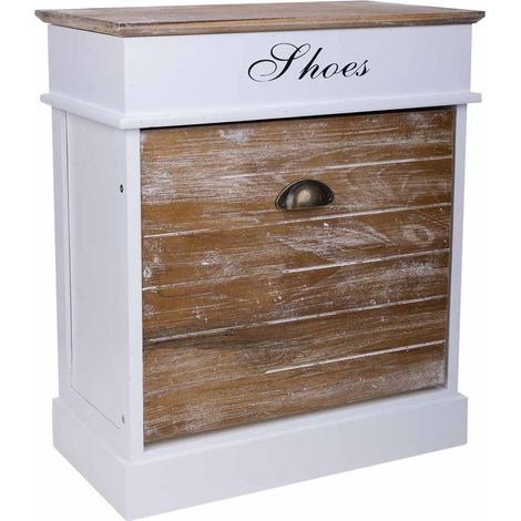 Zapatero de madera blanco 50x28x58