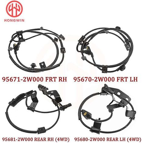 Capteur de vitesse de roue ABS avant et arrière pour Hyundai Santa Fe 2013-2019 / Kia Sorento 4WD 95670-2W000, 95671-2W000, 95680-2W000, 95681-2W000 (ENSEMBLE) (1/5)