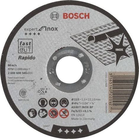 BOSCH - MOLA TAGLIO INOX 115x22,23x1 DIRITTA (1/4)