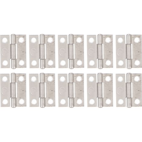 Lot de 10 charnières de 2,5 cm (1 po) en acier inoxydable 304, à 4 trous et à charnière pliable, pour portes de coffres marins et d'armoires.