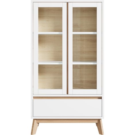 Armadio dispensa da cucina con ripiani regolabili 80x40x150 cm bianco effetto legno HOMVRA (1/5)