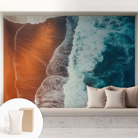 Papier peint intissé avec imprimé pour intérieur moderne application facile a motif - Colle incluse gratuite Symbiose marine 208x146 cm (1/5)