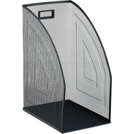 Portariviste dal design pulito ufficio formato A4 32 x 16 x 24,5 cm in metallo nero 130007804