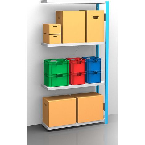 eurokraft pro, Rayonnage emboîtable à tablettes, bleu/galvanisé