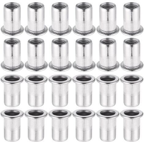 60 Pièces 304 Ecrou a Sertir M8 en Acier Inoxydable Tête Plate Ecrou Aveugle Rivet Fileté Ecrou a Rivet pour pince à insert fileté (1/5)
