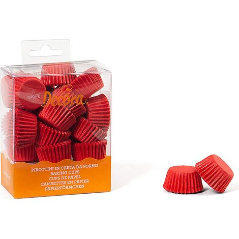 Mini pirottini di carta rossi per cupcake, 27x17 mm, Decora, 200 pezzi