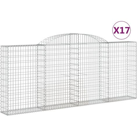 Maison Exclusive - Cesti Gabbioni ad Arco 17 pz 300x30x120/140 cm Ferro Zincato