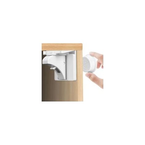 Serrures magnétiques pour armoires et tiroirs, 12 serrures avec 3 clés, serrure magnétique invisible, tiroir sécurisé, sans perçage ni vis, blanc (1/4)