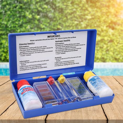 Kit de test de qualité de l'eau (pH, chlore) pour piscine - Testeur d'eau (1/5)