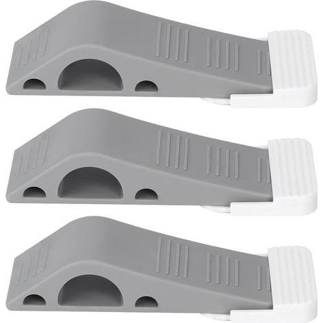 Butée de porte murale 3 pièces, bloque-porte, protection enfant, butée en caoutchouc flexible décorative et sécurisée (1) (1/5)