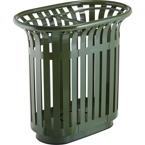 Corbeille à poser Tulipe - 2x60l - vert olive - RAL 6003 (1/4)