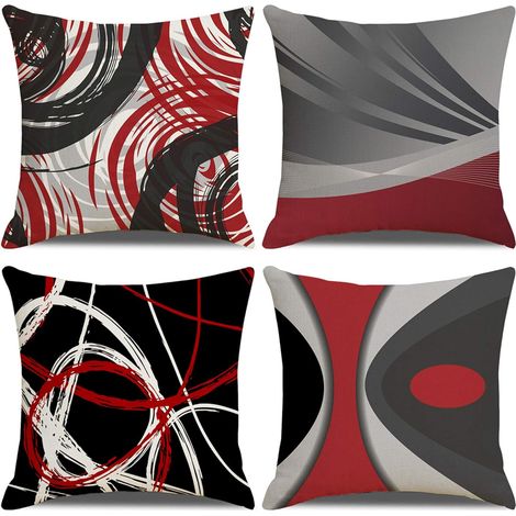 Housse de Coussin 45x45, Lot de 4 Coton et Lin Décoratif Canapé Home Decor Taie d'oreiller Super Doux Decoration Maison Salon Chambre pour Canapé