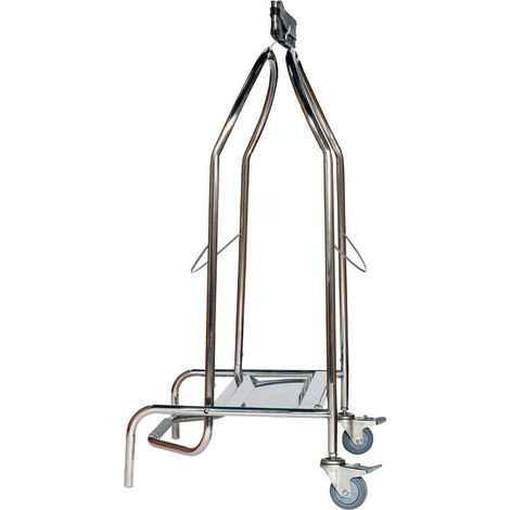 Chariot à bagages 2 roues - 42.5 x 55 x 94 cm - Inox - Dbmark