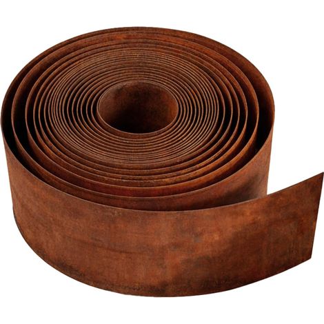 Bordure Jardin Acier Corten 5m x 15,5cm Métal Flexible Anti-Rouille pour Pelouse Allée Parterre (1/5)
